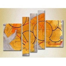 Картина Rainbow Polyptych Abstraction yellow violet 08 (2231656)