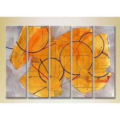 Картина Rainbow Polyptych Abstraction yellow violet 09 (2231650)