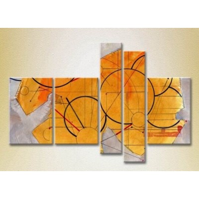 Картина Rainbow Polyptych Abstraction yellow violet 12 (2231697)