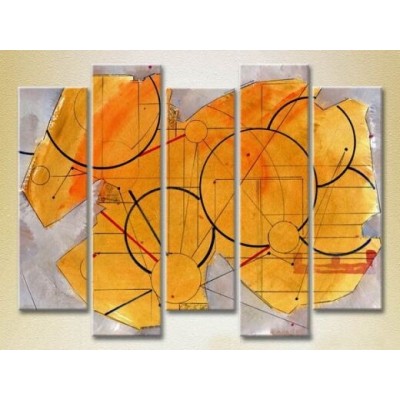 Картина Rainbow Polyptych Abstraction yellow violet 14 (2231648)