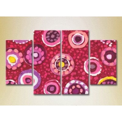 Картина Rainbow Polyptych Abstraction pink yellow 05 (2230304)