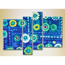 Картина Rainbow Polyptych Abstraction blue yellow 04 (2230311)