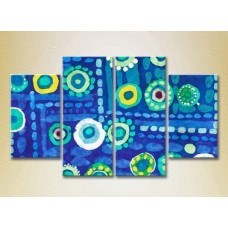 Картина Rainbow Polyptych Abstraction blue yellow 05 (2230312)