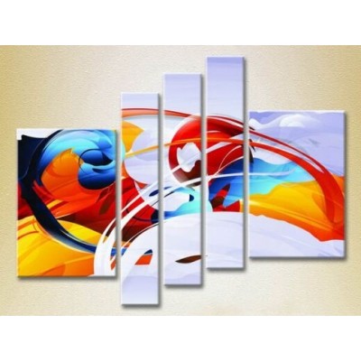 Картина Rainbow Polyptych Abstraction blue orange 10 (2231698)