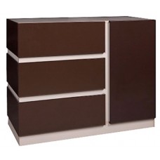 Комод КМК Хилтон 1 Капучино Светлый/Мокко Глянец (0651.3)