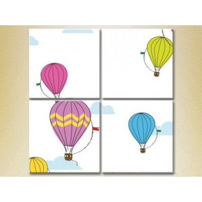 Pictură Rainbow Polyptych Balloons 02 (2230546)