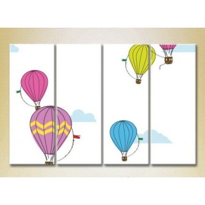 Pictură Rainbow Polyptych Balloons 03 (2230518)