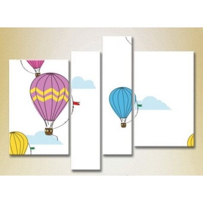 Pictură Rainbow Polyptych Balloons 06 (2230521)