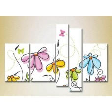 Картина Rainbow Polyptych Butterflies and Flowers 02 (2231751)