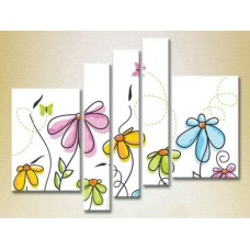 Картина Rainbow Polyptych Butterflies and Flowers 03 (2231752)