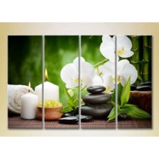 Картина Rainbow Polyptych White orchids and bamboo (2932266)