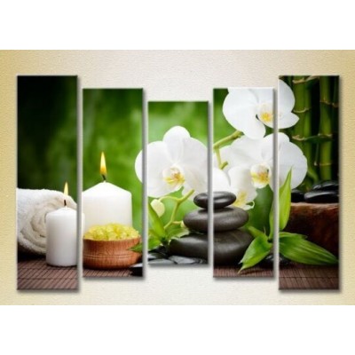 Картина Rainbow Polyptych White Orchids and Bamboo 02 (2932803)