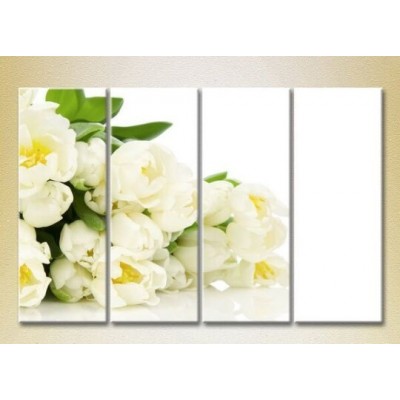 Pictură Rainbow Polyptych Bouquet of white tulips 01 (2932269)