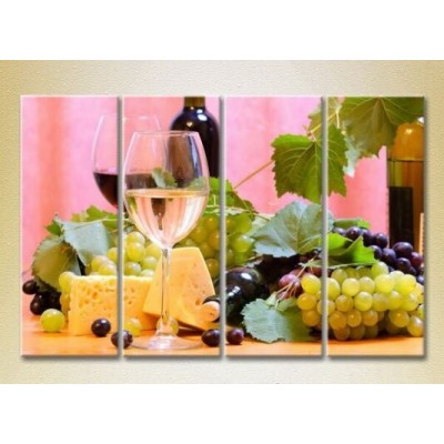 Картина Rainbow Polyptych Wine Cheese Grapes (2220228)