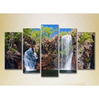 Картина Rainbow Polyptych Waterfall in the rocks 01 (2224813)