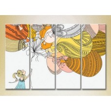 Картина Rainbow Polyptych Girl with balloons (2230537)