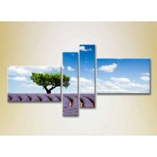 Картина Rainbow Polyptych Tree in a lavender field 01 (2223667)