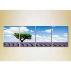 Картина Rainbow Polyptych Tree in a lavender field 03 (2223669)