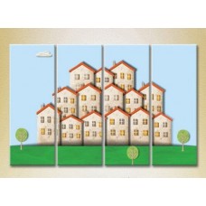 Pictură Rainbow Polyptych Small Houses 01 (2230549)