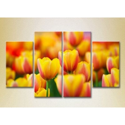 Картина Rainbow Polyptych Yellow red tulips 01 (2932280)