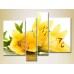 Pictură Rainbow Polyptych Yellow Lilies (2932281)