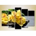 Pictură Rainbow Polyptych Yellow Orchids on Stones 03 (2932817)