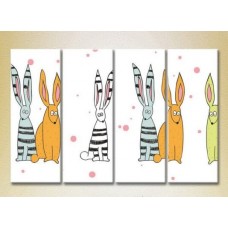 Картина Rainbow Polyptych Bunnies (2230558)