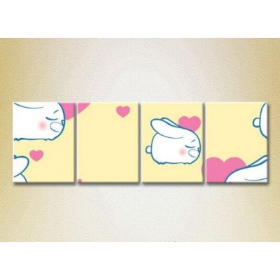 Картина Rainbow Polyptych Bunnies and Hearts 02 (2230553)