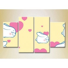 Картина Rainbow Polyptych Bunnies and Hearts 03 (2230568)