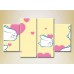 Pictură Rainbow Polyptych Bunnies and Hearts 03 (2230568)