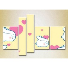 Картина Rainbow Polyptych Bunnies and Hearts 04 (2231782)