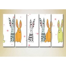 Картина Rainbow Polyptych Bunnies 02 (2231775)