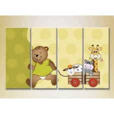 Картина Rainbow Polyptych Animals in the cart (2230557)