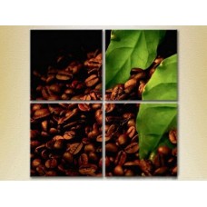 Картина Rainbow Polyptych Grains coffee leaves (2220237)