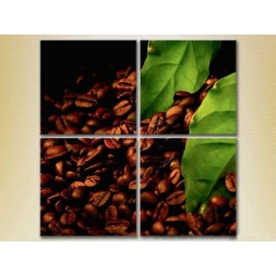 Pictură Rainbow Polyptych Grains coffee leaves (2220237)