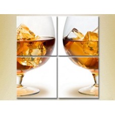 Pictură Rainbow Polyptych Cognac with ice (2220252)