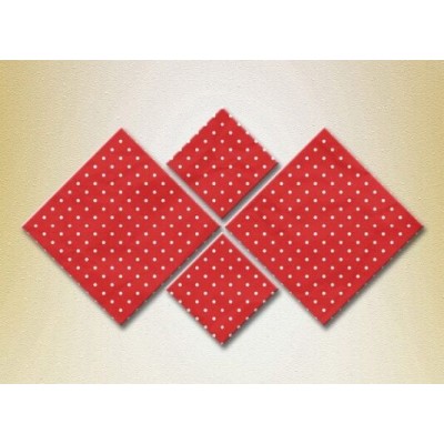 Pictură Rainbow Polyptych Red and white polka dots (2230353)