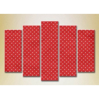 Картина Rainbow Polyptych Red and white polka dots 15 (2231726)