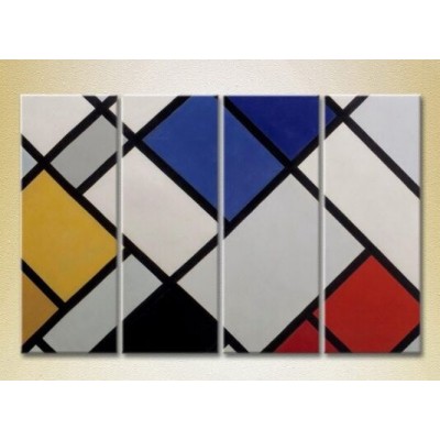 Pictură Rainbow Polyptych Red blue cage 01 (2230364)