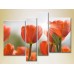 Pictură Rainbow Polyptych Red tulips (2932296)