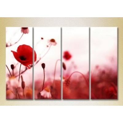 Pictură Rainbow Polyptych Poppies 01 (2932309)