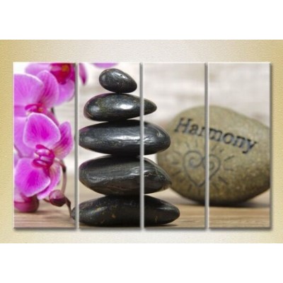 Pictură Rainbow Polyptych Massage stones and orchid 01 (2932314)