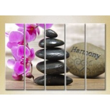 Картина Rainbow Polyptych Massage stones and orchid 02 (2932839)