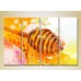 Pictură Rainbow Polyptych Honey in honeycombs 01 (2220266)