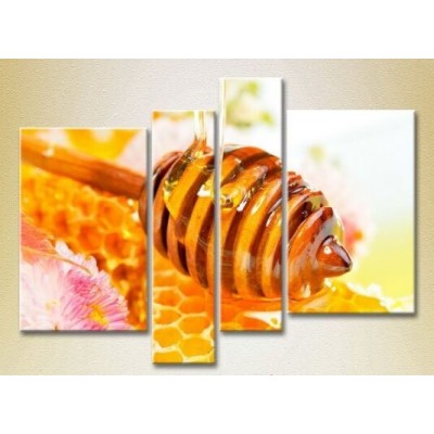 Pictură Rainbow Polyptych Honey in honeycombs 02 (2220267)