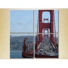 Картина Rainbow Polyptych Golden Gate Bridge Traffic (2718155)