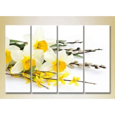 Pictură Rainbow Polyptych Narcissus and Willow 01 (2932316)