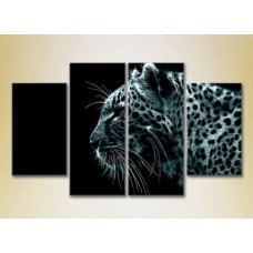 Pictură Rainbow Polyptych Fire Leopard 01 (2222232)