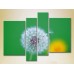 Pictură Rainbow Polyptych Dandelion on a green background (2932317)