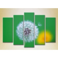 Картина Rainbow Polyptych Dandelion on a green background 03 (2932843)